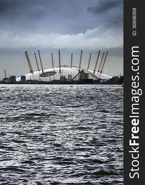 View of the Millennium Dome across the Thames. View of the Millennium Dome across the Thames