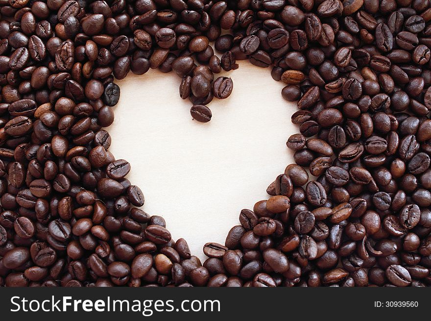 Coffee heart background