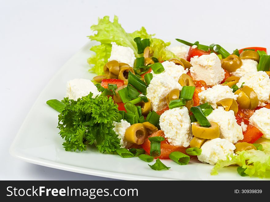 Salad with olives and feta