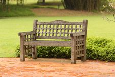 A Chair In Rain At Botanic Garden Stock Image