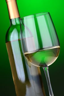 White Wine Glass And Bottle Stock Photography White Wine Glass And Bottle Stock Photography