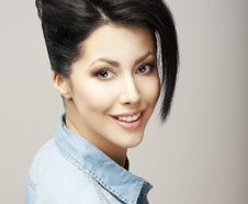 Toothy Smile. Face Of Delighted Friendly Woman With Natural Clean Skin. Freshness Stock Photography Toothy Smile. Face Of Delighted Friendly Woman With Natural Clean Skin. Freshness Stock Photography