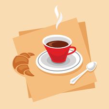 Coffee With A Croissant Royalty Free Stock Images Coffee With A Croissant Royalty Free Stock Images
