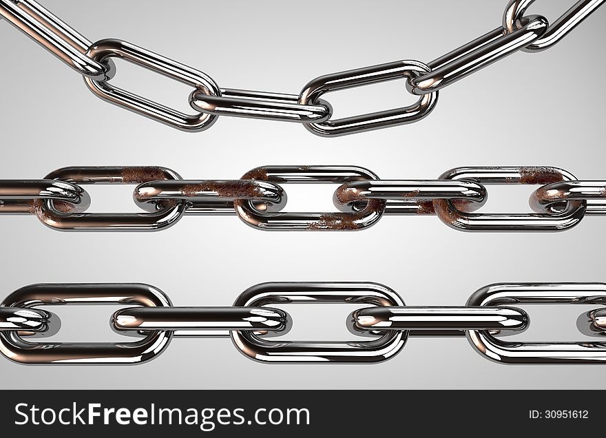 Illustration of grunge and rust Chain elements