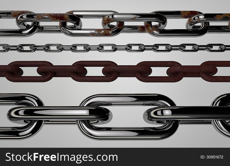 Illustration of grunge and rust Chain elements