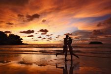 Silhouettes Of Lovers Stock Photo Silhouettes Of Lovers Stock Photo