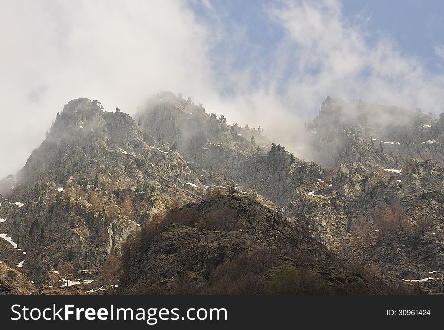 Mountain fog, Italian Alps