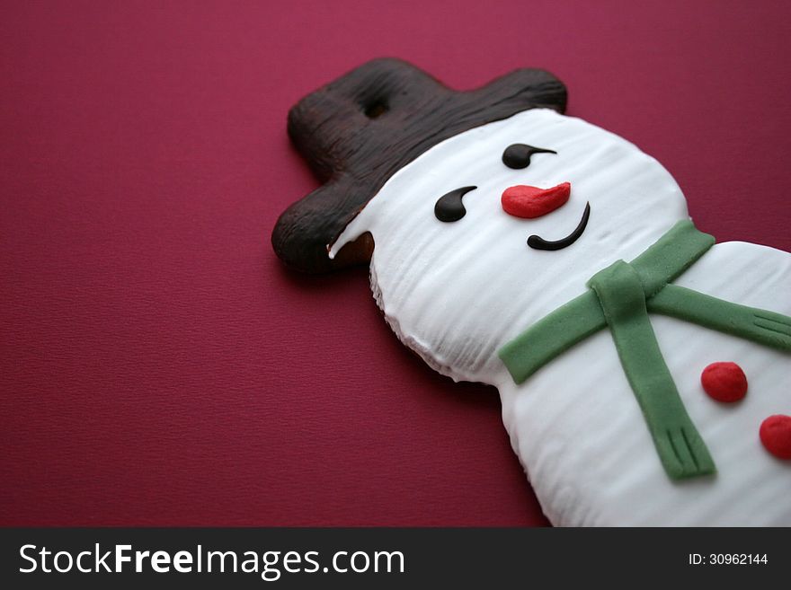 Homemade christmas snowman gingerbread