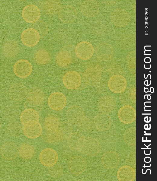 Green textured paper with random large dots. Green textured paper with random large dots