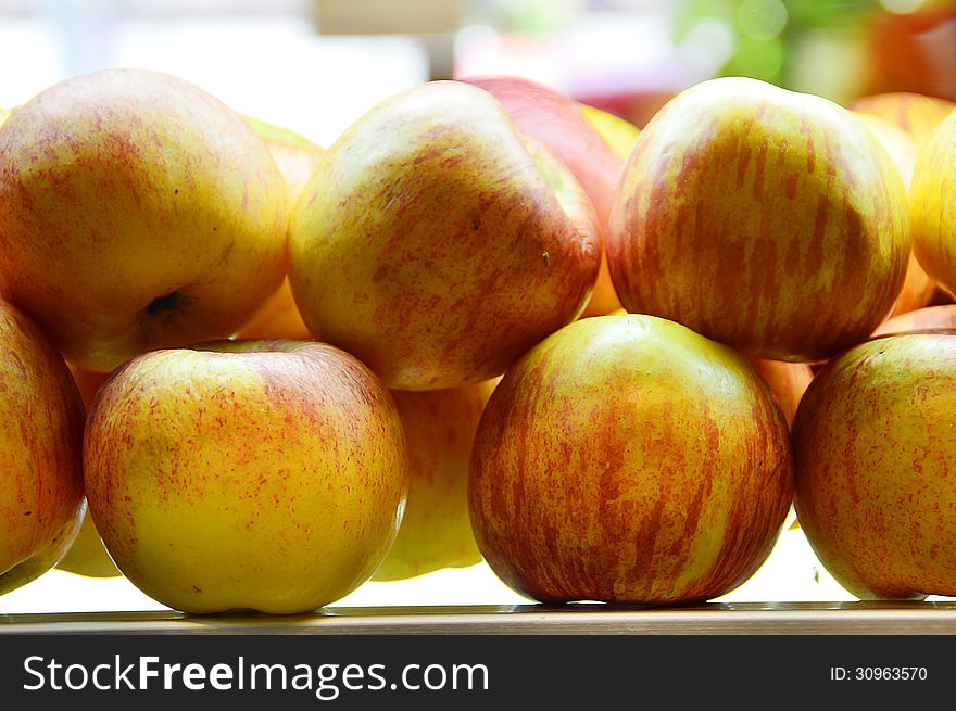 Yummy Pile Of Apples In A Market Stall