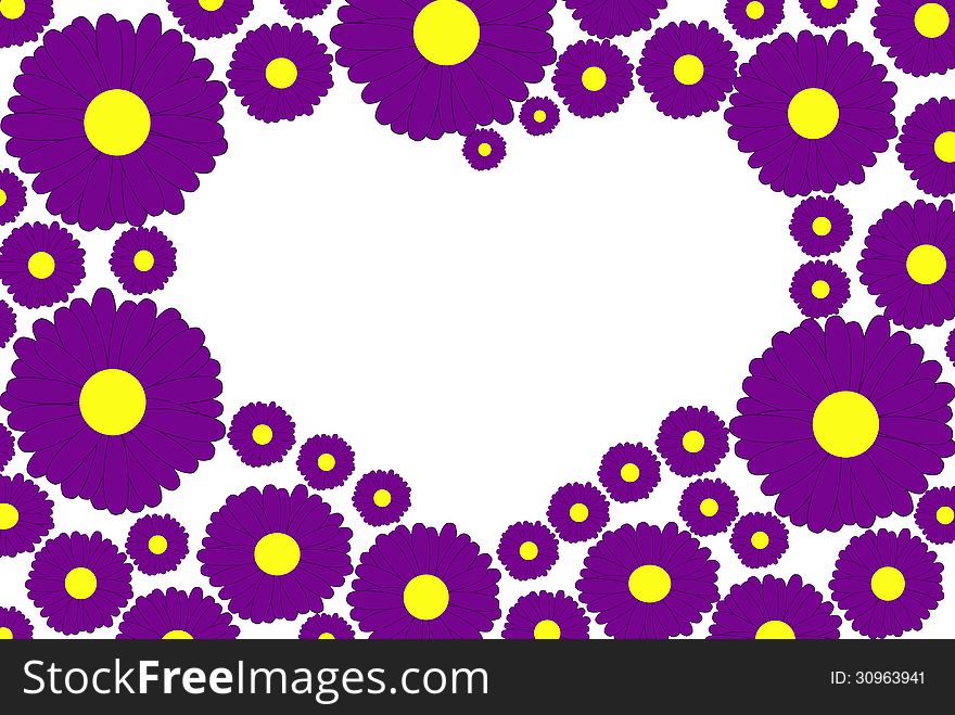 Purple Flowers isolated on white