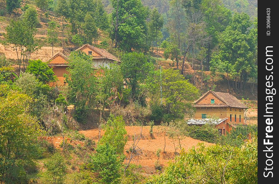 Typical farm house in the hills of central nepal. Typical farm house in the hills of central nepal.