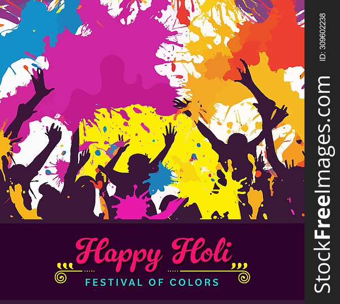 Colorful  Design For Holi Festival Poster, Card Creative Design.