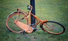 Orange Retro Bicycle Stock Photos