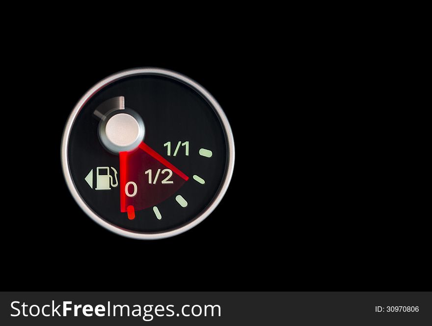 Fast dropping fuel gauge on instrument panel. Fast dropping fuel gauge on instrument panel