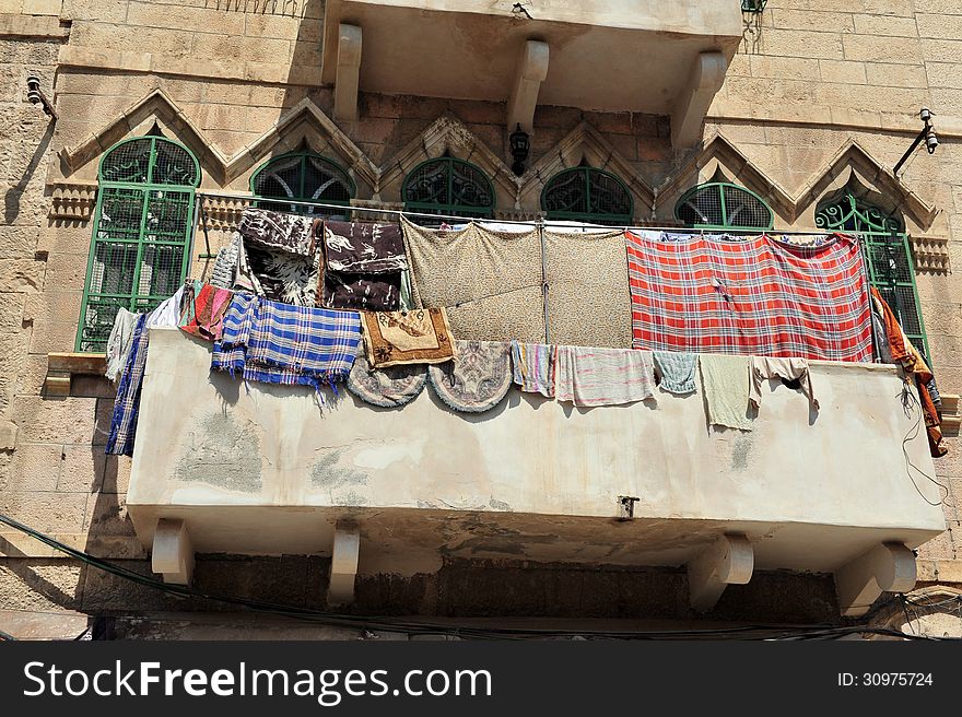 Balcony of Arabic house in Hebron, Israel. Balcony of Arabic house in Hebron, Israel.