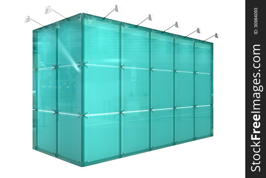 Mobile display system made of glass blocks. Mobile display system made of glass blocks