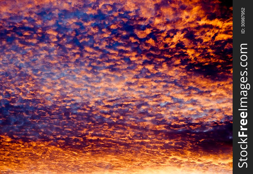 Abstract dramatic sky at sunset