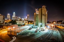 Charlotte City Skyline Night Scene Stock Photos Charlotte City Skyline Night Scene Stock Photos