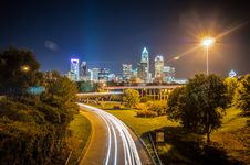 Charlotte City Skyline Night Scene Royalty Free Stock Image Charlotte City Skyline Night Scene Royalty Free Stock Image