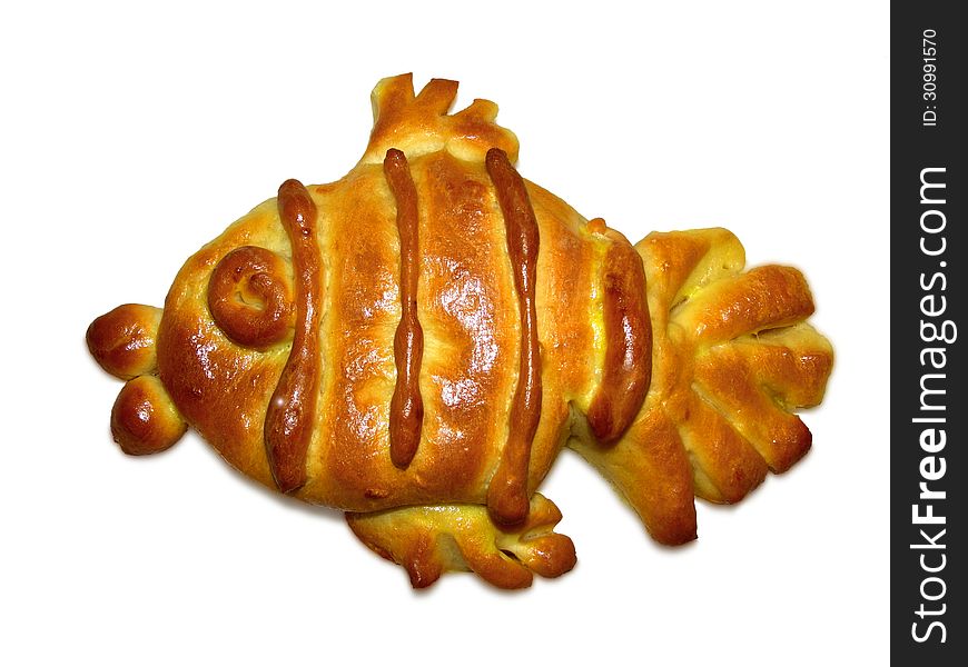 Cookie in fish shape baked in the electric oven. Cookie in fish shape baked in the electric oven