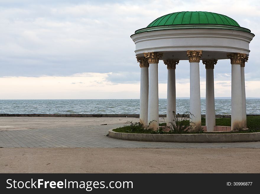 Beautiful gazebo on the sea front promenade