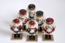 Five Nutcrackers Royalty Free Stock Photos Five Nutcrackers Royalty Free Stock Photos