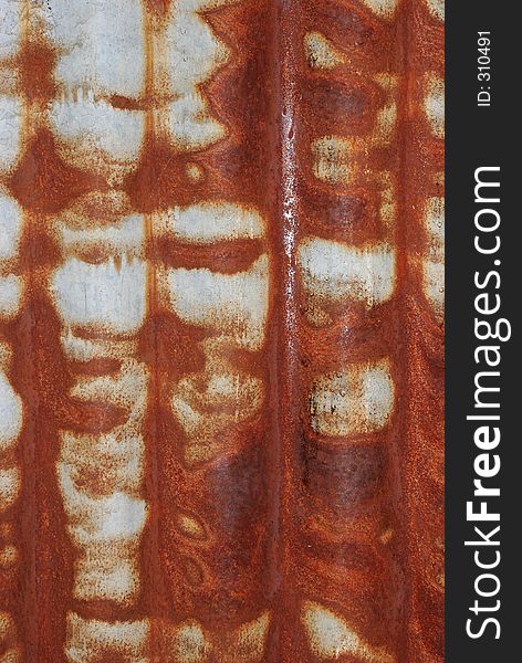 Patterns of rusted corrugated iron. Patterns of rusted corrugated iron