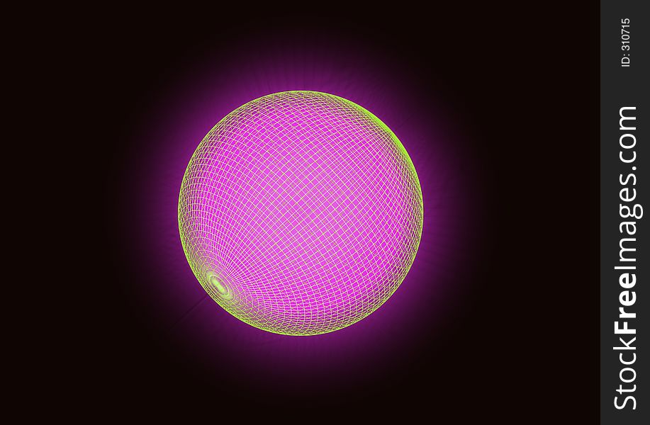 3D rendered pink sphere luminous from inside. 3D rendered pink sphere luminous from inside