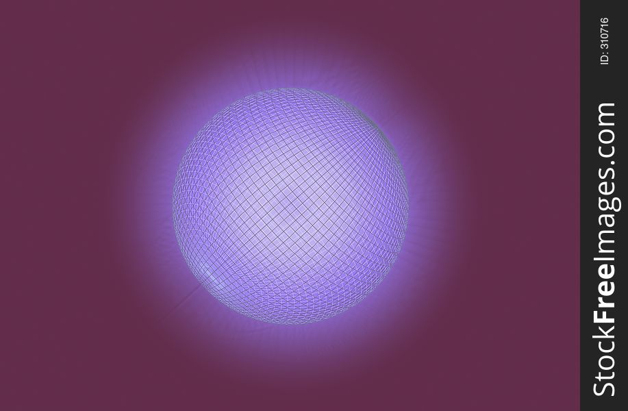 3D render - blue fluorescent ball. 3D render - blue fluorescent ball