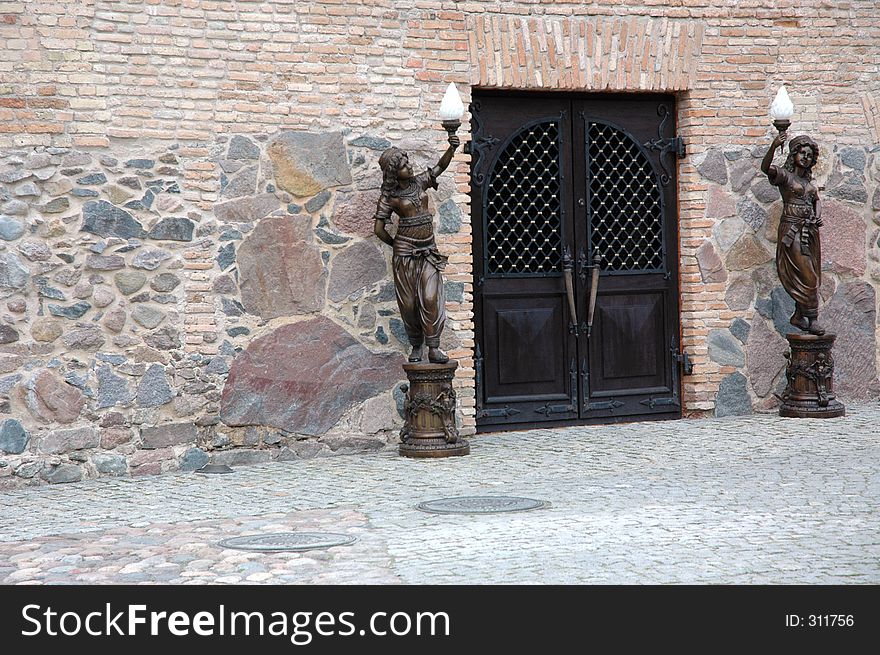 main door with statues. main door with statues