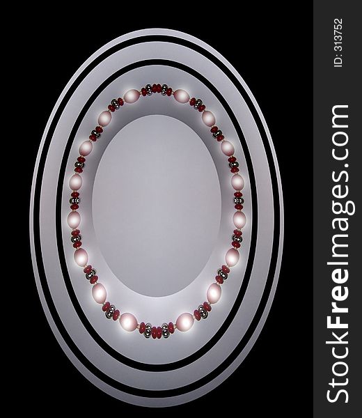 Oval frame with lights