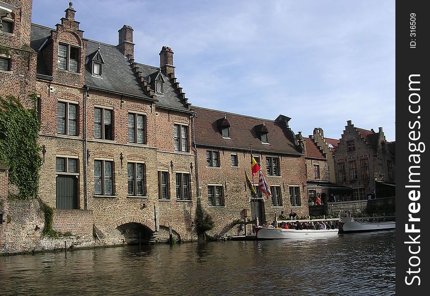 Boats and Beautiful Buildings in Bruges, Belgium.