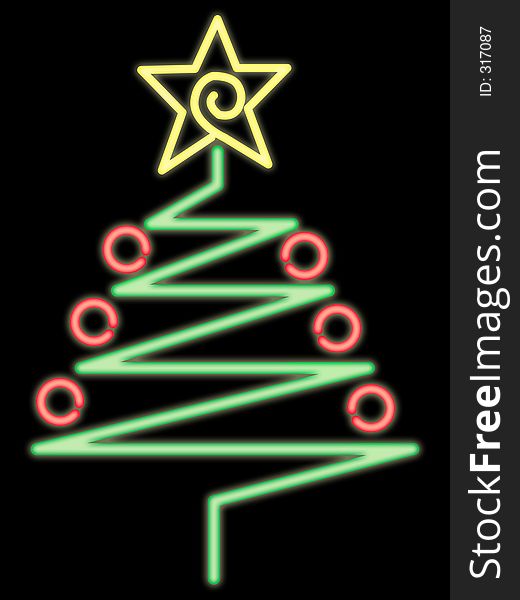 Neon christmas tree