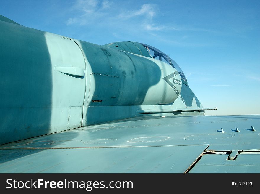 A military jet in action. A military jet in action