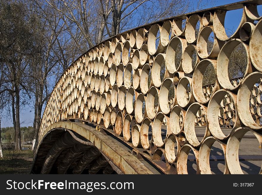 Rusted steel bridge. Rusted steel bridge