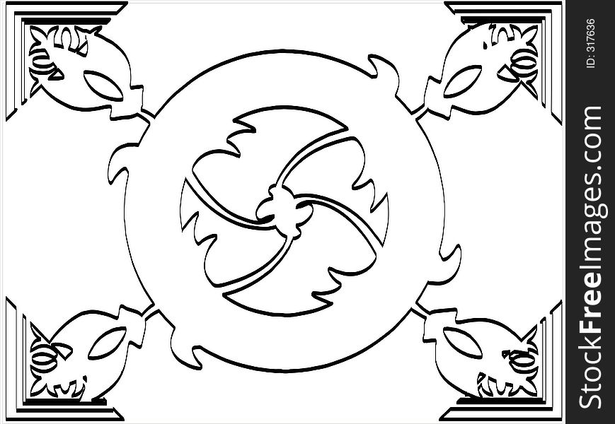 Ornate circle scrolled designe. Ornate circle scrolled designe