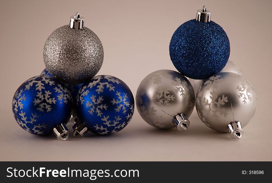 Blue and Silver christmas bulbs