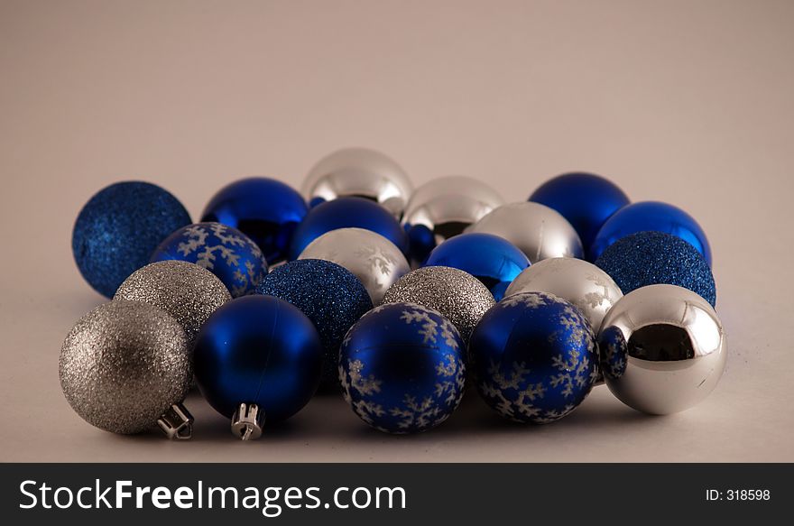 Blue and Silver Christmas Bulbs