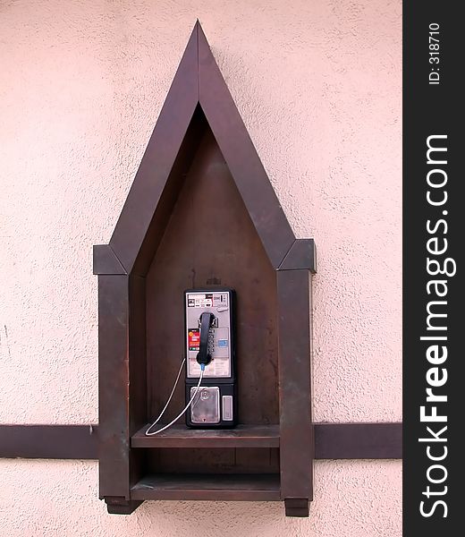 Public phone in a unique housing