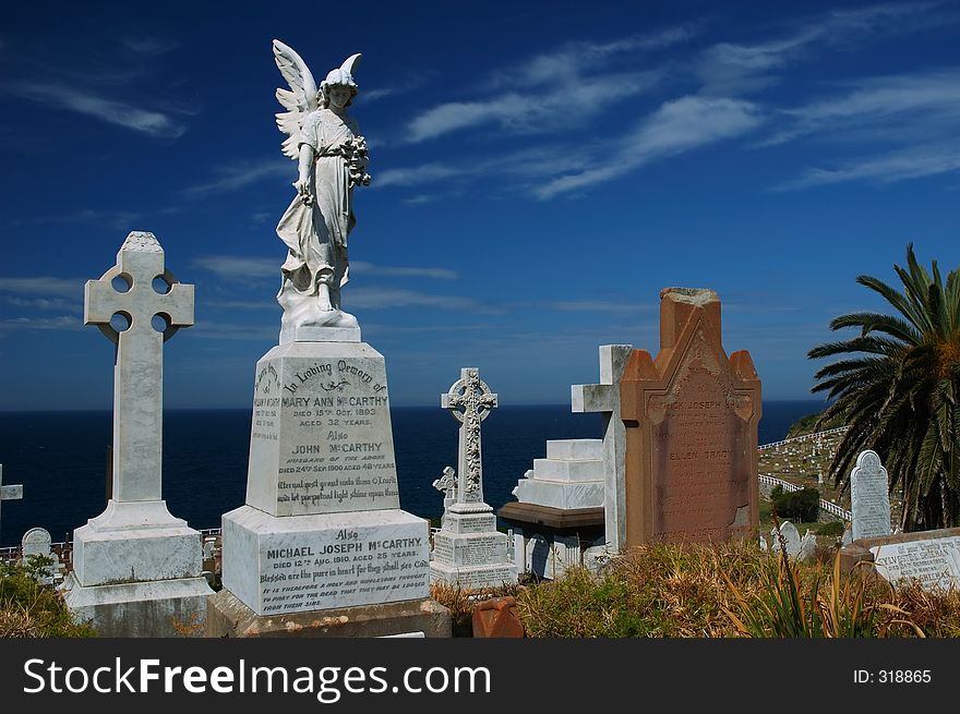 Waverley cemetery at the ocean shore