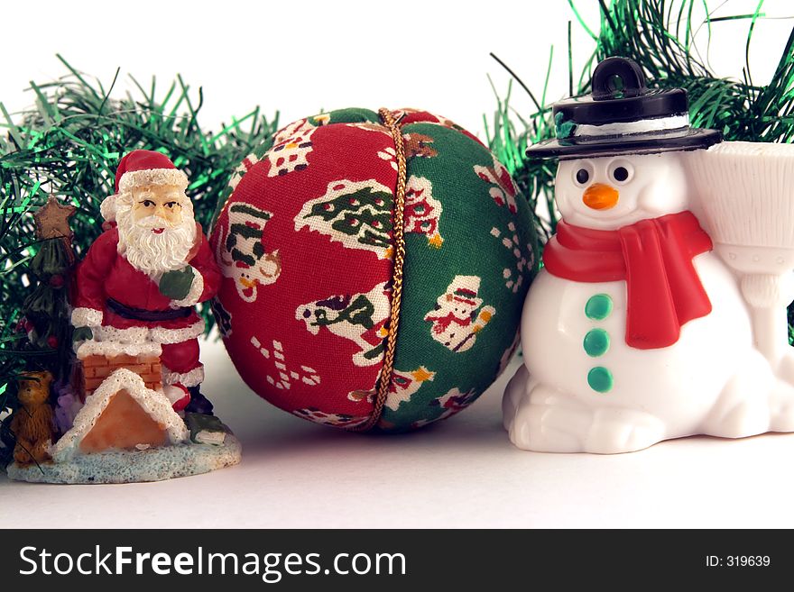 Santa and Frosty christmas decorations. Santa and Frosty christmas decorations