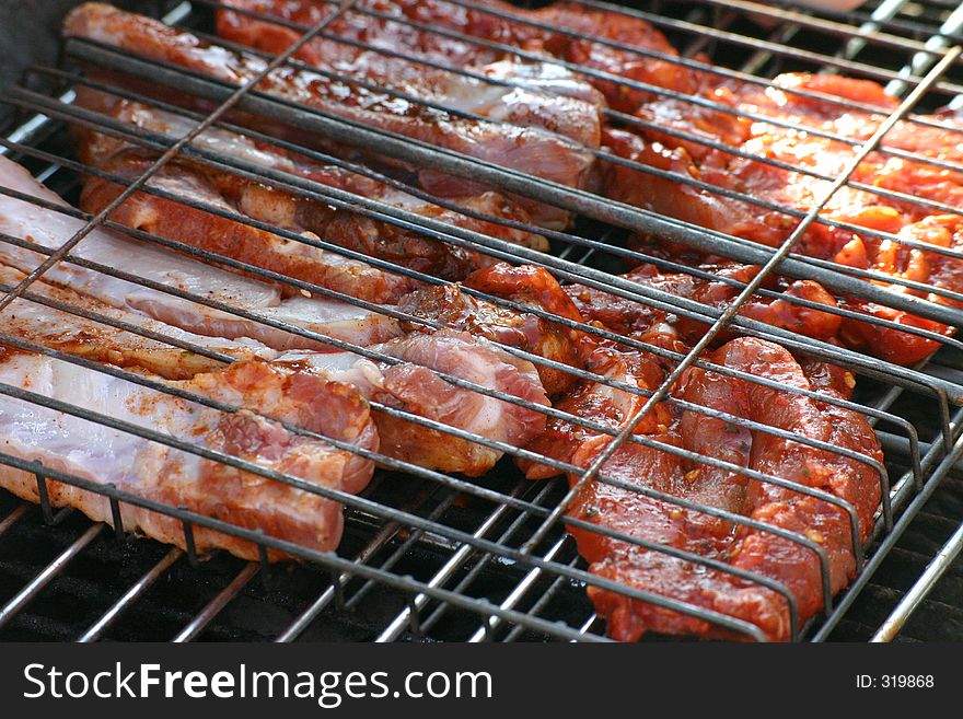 Chinese Style Pork Chops On A BBQ