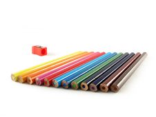 Coloured Pencils And Pencil Sh Royalty Free Stock Photography Coloured Pencils And Pencil Sh Royalty Free Stock Photography