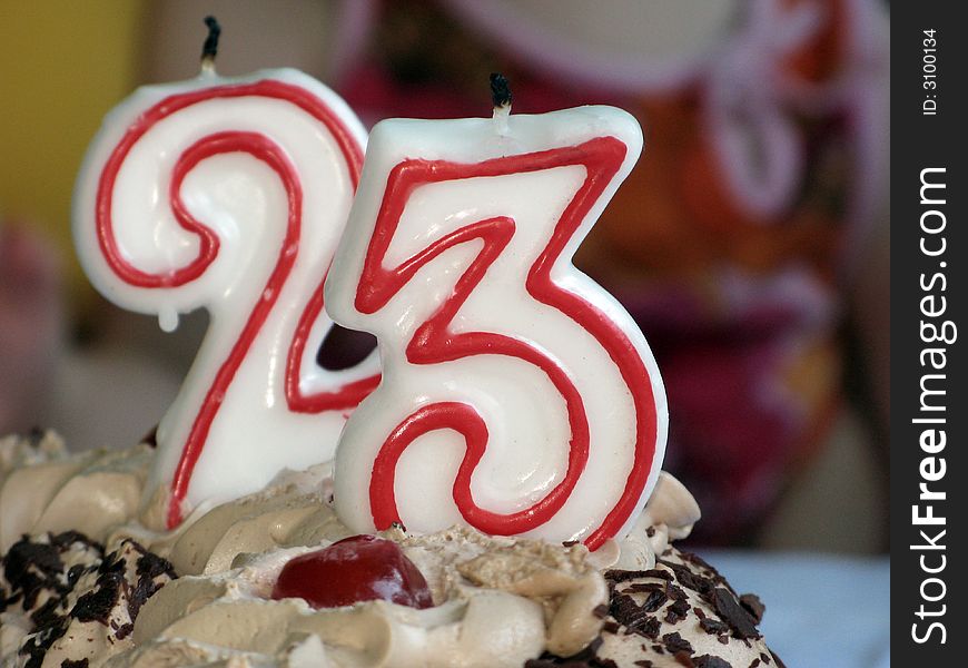 Detail from birthday cake on the table. Detail from birthday cake on the table