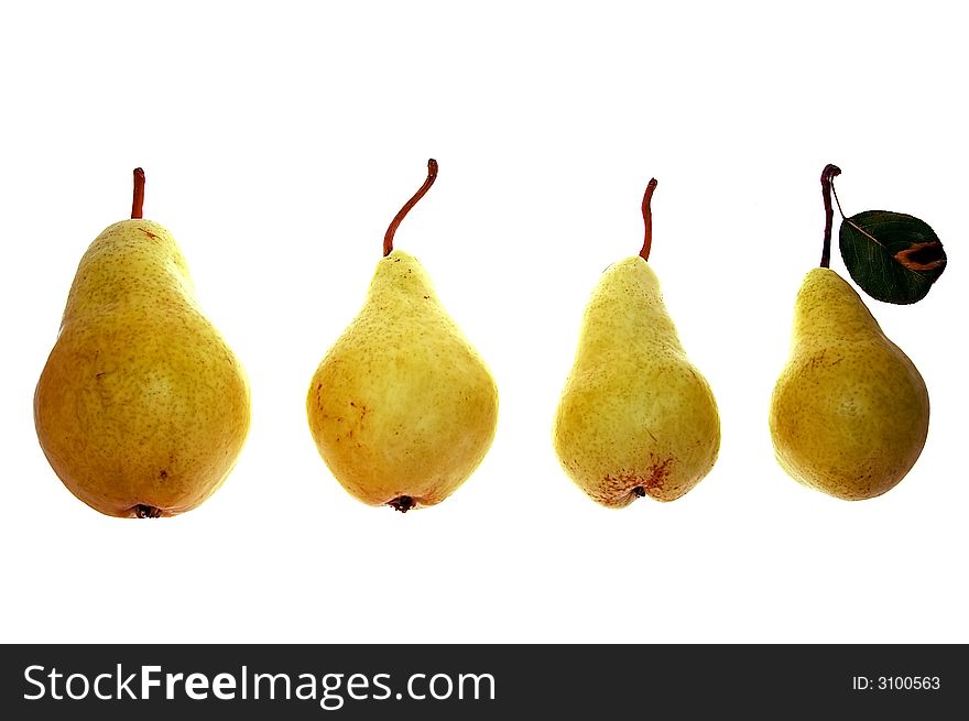 Four pears isolated on white background. Four pears isolated on white background