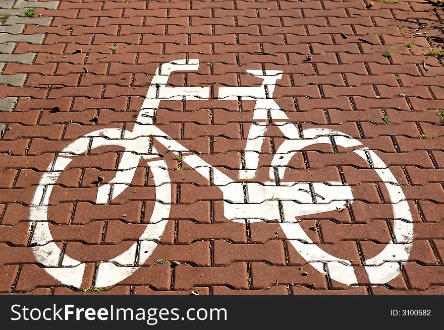 Bicycle sign on cycle track