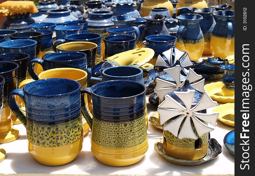 Variety ceramics mugs souvenirs-Crete art. Variety ceramics mugs souvenirs-Crete art.