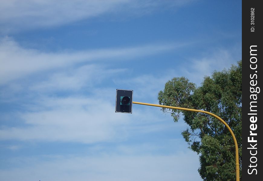 A traffic lights on a italian road