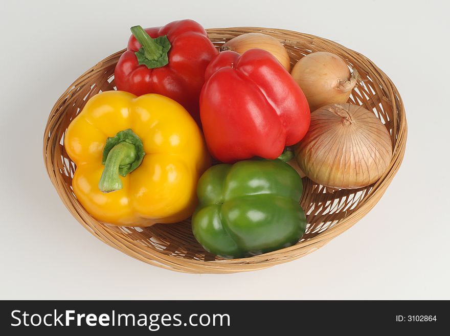 Basket With Fresh Peppers